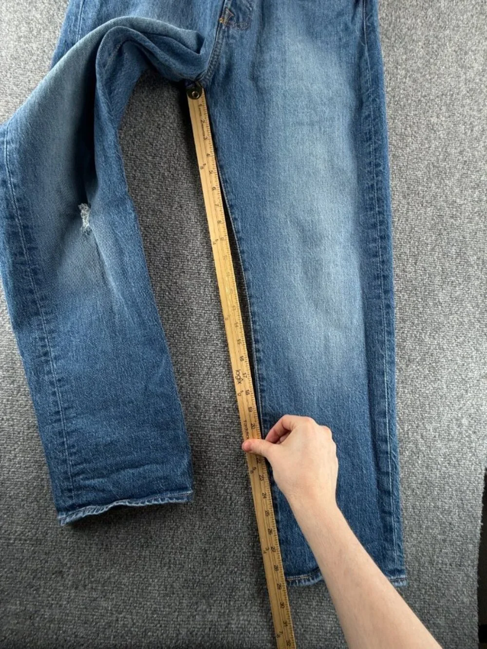 Levis 501 93 Straight Jeans Button Fly Classic Blue Denim Men Cotton ACTL 32X29